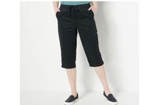 Denim Co. Regular Casual EasyWear Twill Pull-On Skimmers A393968 Medium Black