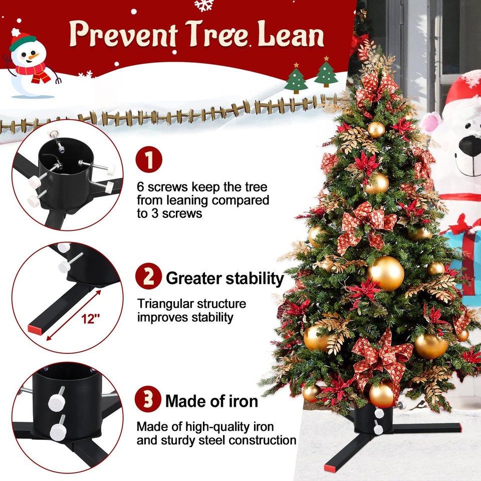 CALCHELE Christmas Tree Stand for Real Trees with Water Reservoir