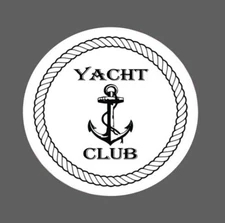 Yacht Club Sticker Waterproof Anchor Sailor Ocean Beach Boat Gift NEW