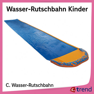 Crane Wasser-Rutschbahn Kinder ab 4 J. 615 × 100 cm Blau/Orange mit Sprühdüsen