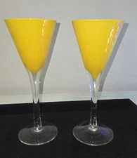 Pair Of Vibrant Yellow Martini Glasses, Inspired MCM P