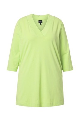 Ulla Popken Damen große Größen Longshirt A Linie V Ausschnitt 3 4 Arm 825083