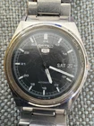 Vintage Seiko 5 Automatic BLACK Dial 6309-8970 Day Date Working READ