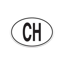 Ch Switzerland Country Code Euro Oval Sticker Decal