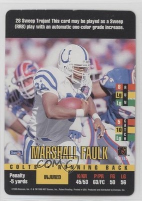 1995 Donruss Red Zone Marshall Faulk HOF 1dm7