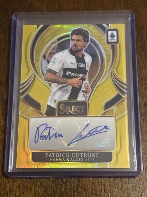 2025-26 Panini Select Serie A Soccer Gold Patrick Cutrone Autograph Card #06/10