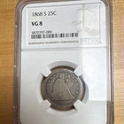 1868-S Seated Liberty Quarter 25C NGC VG8 Silver San Francisco