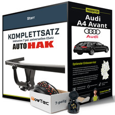 Für AUDI A4 Avant Typ 8E,B7 Anhängerkupplung starr +eSatz 7pol uni. 04- NEU
