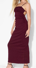 NEW Wild Fable Knit Maxi Empire Waist Dress Check Print Size Medium