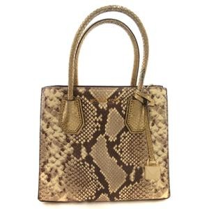 Michael Kors Handbag Python Embossed Leather Beig… - image 10