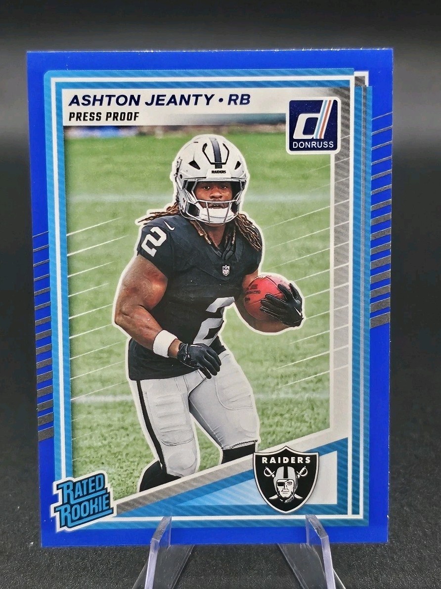 2025 Panini Donruss Ashton Jeanty Rated Rookie #305 Press Proof Blue (RC) Rookie