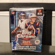 Topps Chrome NFL 2025 Box Red White Blue Refractors Drake Maye Cam Ward