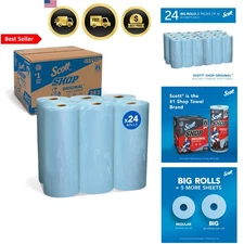 Blue Shop Towels Large 9.4x11 Cloth-like Paper Towels 24 Rolls 1440 Sheets