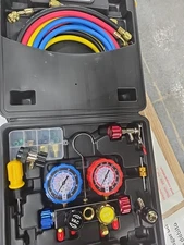 3 Way Manifold Vacuum Gauge Set R134a R410a R22 A/C AC HVAC Refrigeron Kit