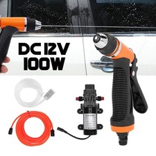 12V Druckwasserpumpe Selbstansaugende Wasserpumpe Hochdruck Reinigung Kit 100W