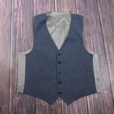 Suit Vest Mens M Gray Striped 3 Piece Regular Fit Formal Wedding Waistcoat