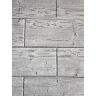 48-Piece Pack of Classic Gray Foam Wood Ceiling Planks - Easy Install 39'' x 6''