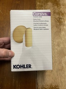 KOHLER Cursiva K-R26690-2MB J-Hook Robe Hook in Vibrant Brushed Modern Brass