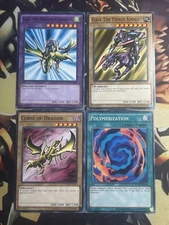 Yugioh: Gaia the Dragon Champion + Polymerization 4 Card ICONIC Fusion Set YGLD