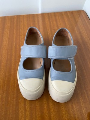Marni pablo mary jane in blue leather sneakers size 39 EU