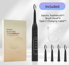 IPX7 Waterproof Sonic Toothbrush Soft Bristle Whitening Rechargeable Travel