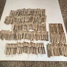 Vintage Wood Clothes Pins Mixed Lot 180 Farmhouse Laundry Country Decor Crafts