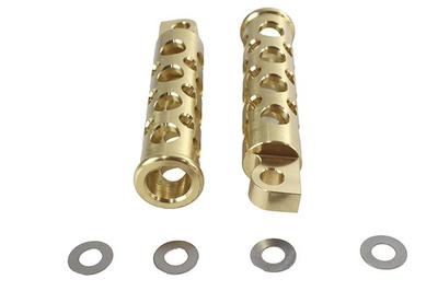 #ad Swiss Cheese Style Footpeg Set Brass for Harley Davidson $104.99