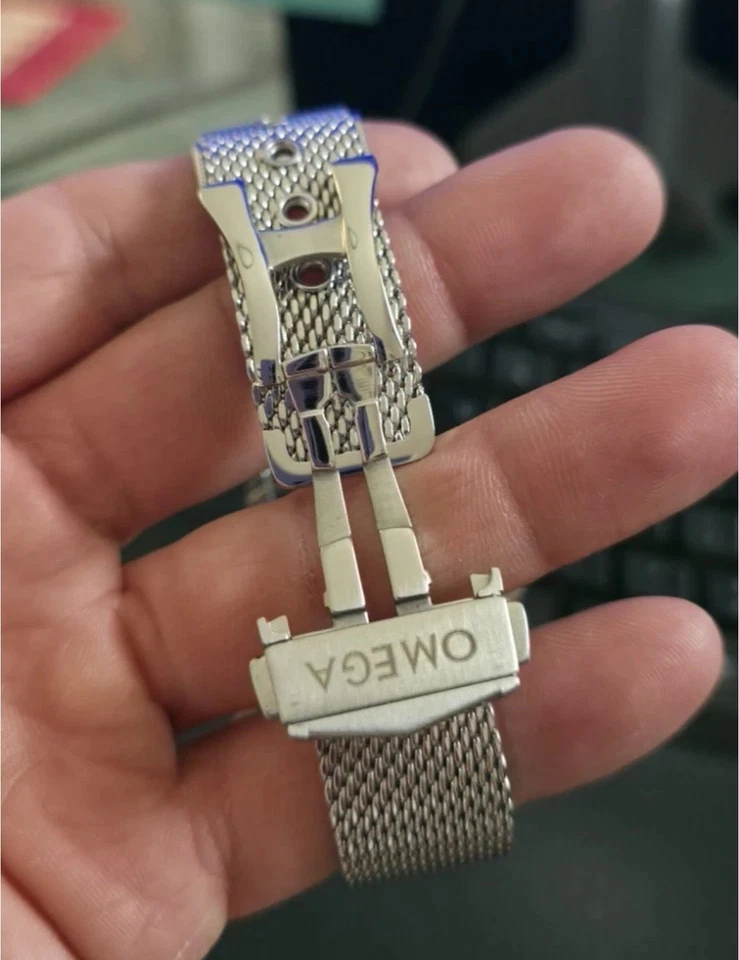 Correa de reloj Omega de malla inoxidable trenzada de 20 mm (¡solo correa!) Foto 2 de 4