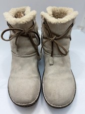 UGG Australia Women's Beige Suede Shearling Boots Boho Stitched Size 7  