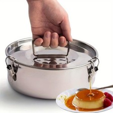 Molde de flan de acero inoxidable 63 oz con tapa sartén de flanera para olla instantánea 3 6 8 cuartos de galón Ove