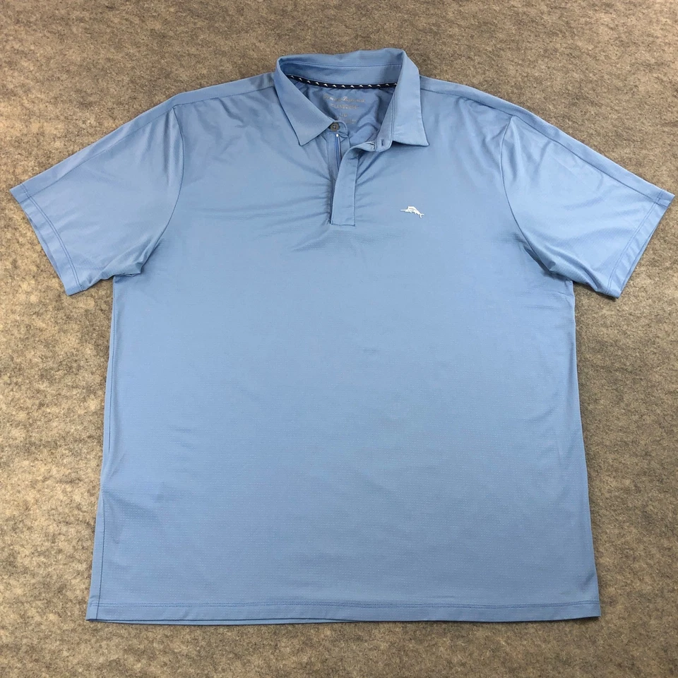 Camisa Polo Tommy Bahama IslandZone Para Hombres Grande Azul Golf Manga Corta Rendimiento Foto 2 de 4