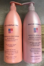 2 PACK Bio Keratin Moisture Repair + Bonding & Restoring SHAMPOO NEW