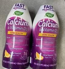 Calcium And Vitamin D3 Liquid Natural Citrus 16 Oz By Nature's Way 2/26