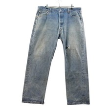 Vintage Levi's 501 Jeans Mens 40x30 Light Wash Button Fly Blue Denim Distressed