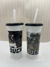 Anaheim Ducks NHL Hockey Whirley Drink Works (Set Of 2) Souvenir Cups Lid Straw