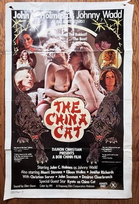 Original THE CHINA CAT Movie Poster 27x41 John Holmes Johnny Wadd X Rated Adult