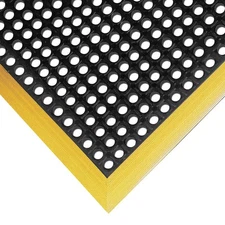 NOTRAX 549S3840YB Drainage Mat,Black wYlwBrdr,3ft2"x3ft4" 4YJ17