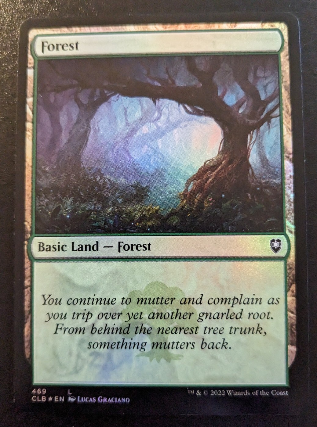 Forest 469 CLB Foil Land Commander Legends: Battle For Baldur's Gate MTG