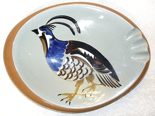 VINTAGE STANGL POTTERY SPORTSMAN SERIES LARGE ASHTRAY ~ QUAIL #3926A