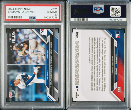 PSA 10 Yoshinobu Yamamoto/Yu Darvish 2024 Topps Now #825 Dodgers Padres GEM MT - Picture 3 of 6