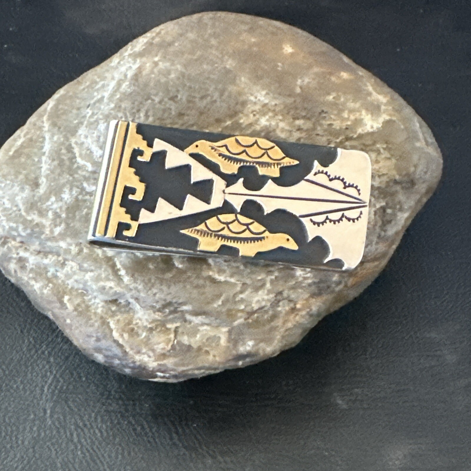 Navajo Sterling Silver Money Clip Credit Card Holder by T&R Singer 17825-image