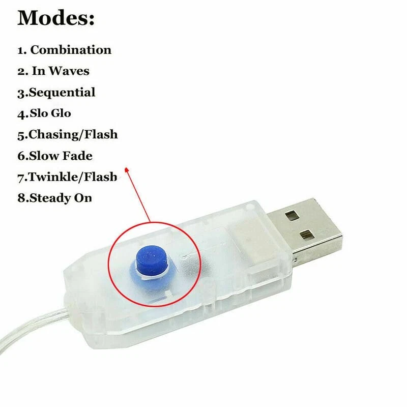 5-20M 50/100/200LED Copper Wire Party USB Twinkle LED String Fairy Lights Remote - Image 3 of 4