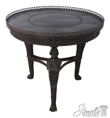 L68344: THEODORE ALEXANDER Round Bronze Base Center Table