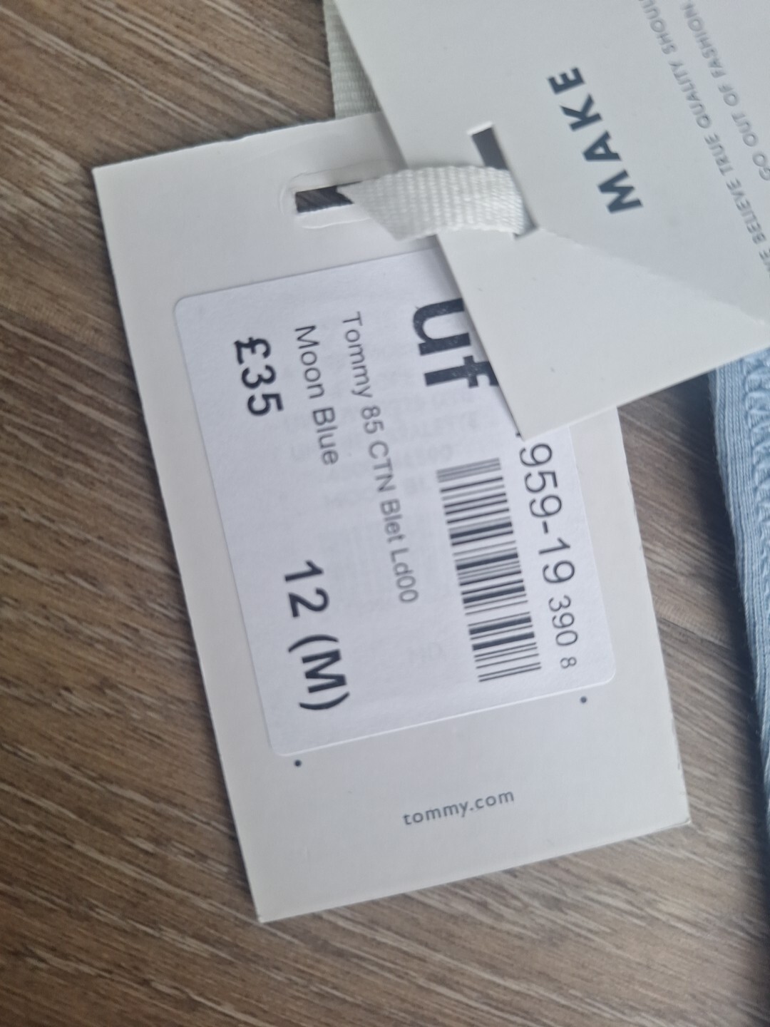 Tommy Hilfiger Bralette Baby Blue Size 12 Medium RRP £35 image 6