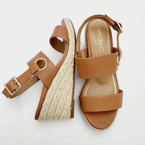 Vionic Tulum Vero Wedge Sandal Tan Orthoheel Womens Size 11 Wide New | eBay