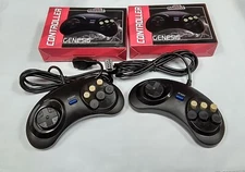 2 x Old Skool 6 Button Controllers Compatible with SEGA Genesis 1 / 2 / 3
