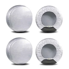 Tire Covers Set of 4 Waterproof Anti-UV Sun Snow Rain Tire Covers for Trailer...