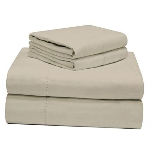 190 GSM King, Storm Grey Sheet Set- Warm & Cozy - 100% Cotton Flannel Pre