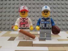 LEGO Baseball Player Minifigures (CMF Series 3 & 10) Stackers Clutchers Lot of 2
