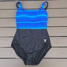 TYR Durafast Women's TRAMONTO Scoop Neck Controlfit Blue 1 Pc Size 8 New Sample